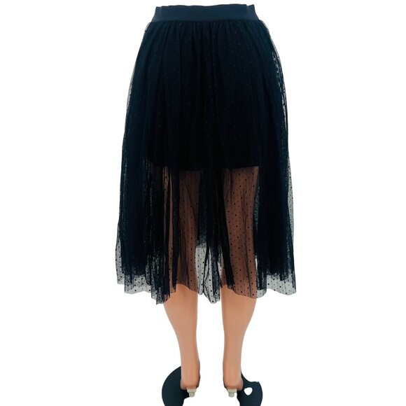 NWT Free People Swiss Dot Tulle Midi Skirt | Whimsigoth Balletcore Dark Academia - Picture 10 of 16